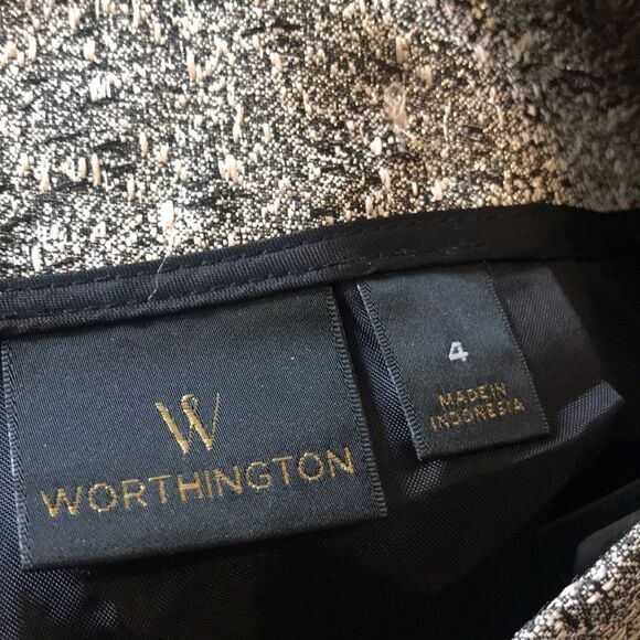 Worthington Good Metalic Christmas Women Skirt Size4 - Picture 8 of 15